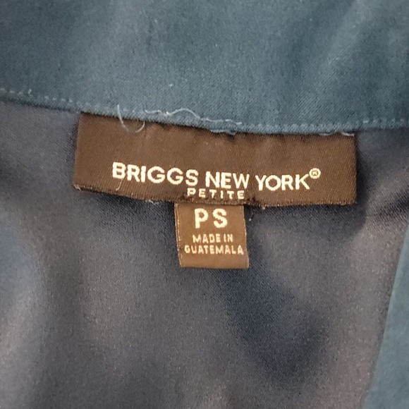 Briggs New York Button Up Blazer Jacket ~ Sz PS ~ Teal ~ Long Sleeve - Picture 5 of 6